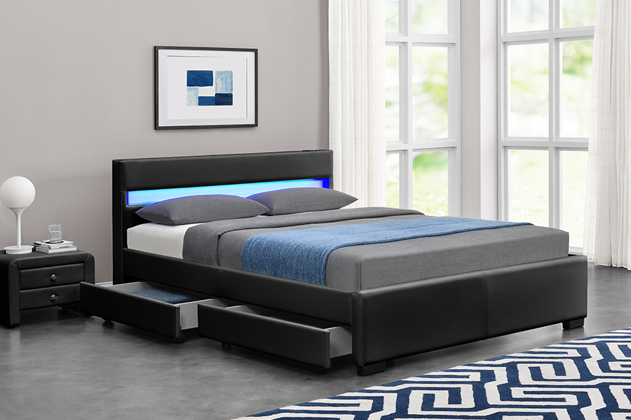 Altavoz Bluetooth 1894-1DS Bluetooth Tapseled Audio-visual Storage Bed Frame