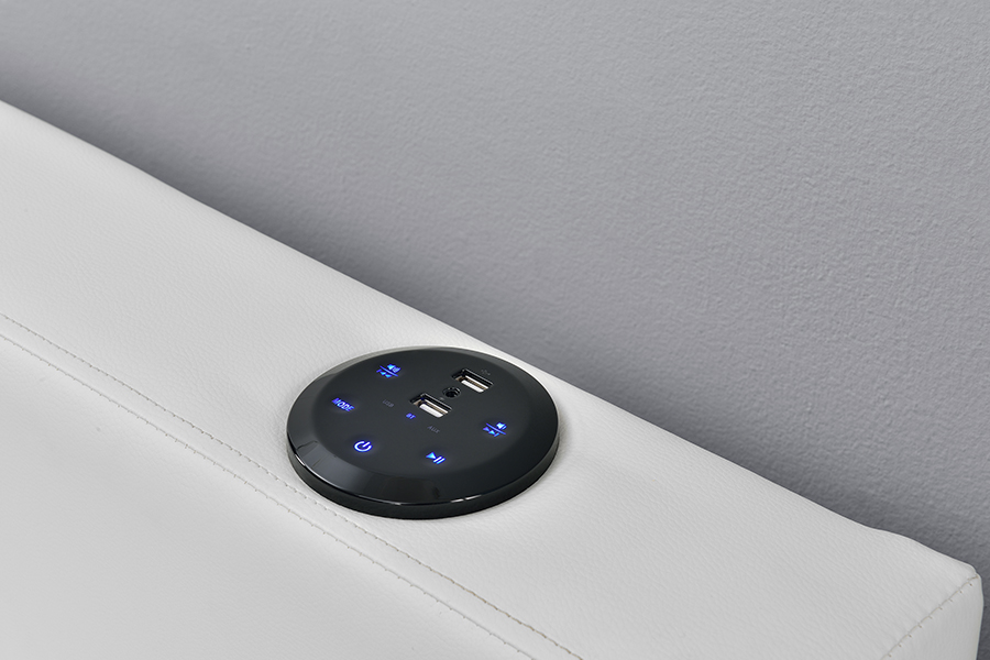 Altavoz Bluetooth 1894-1DS Bluetooth Tapseled Audio-visual Storage Bed Frame