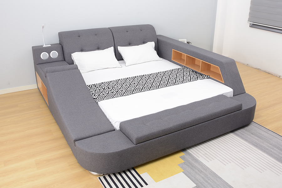 1550 Bluetooth Speakooth Tapado de Marco de Cama de Ocio Integrado