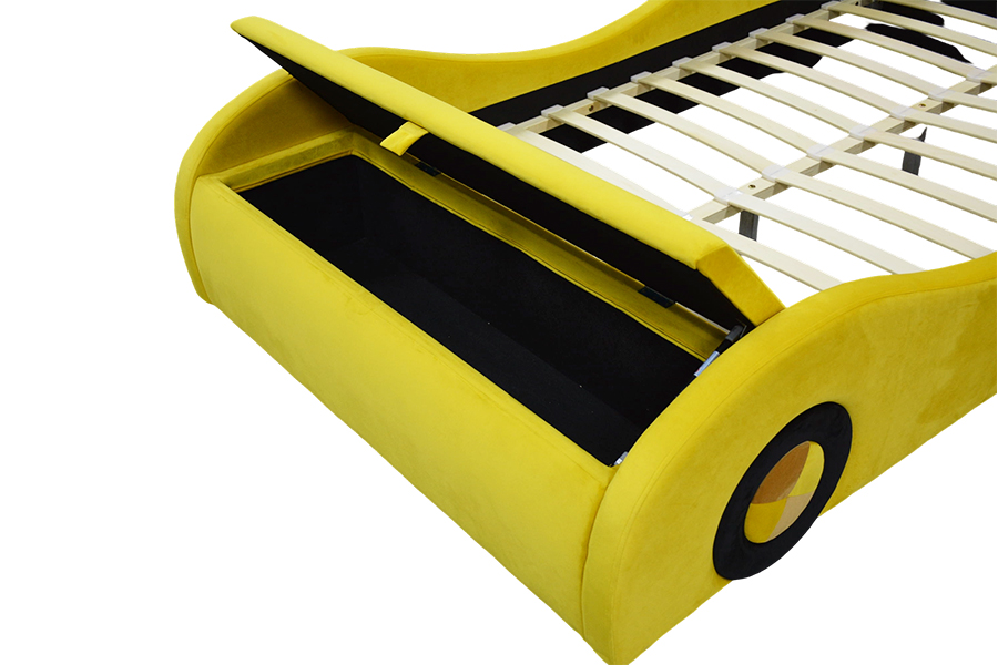 Llamantes Camas Amarillas Con Forma de Coche Amarillo para Niños
