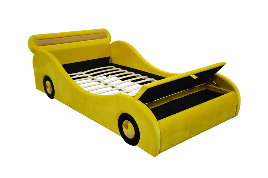 Llamantes Camas Amarillas Con Forma de Coche Amarillo para Niños