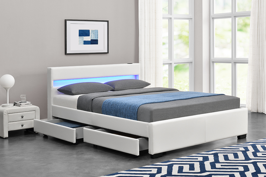 Altavoz Bluetooth 1894-1DS Bluetooth Tapseled Audio-visual Storage Bed Frame