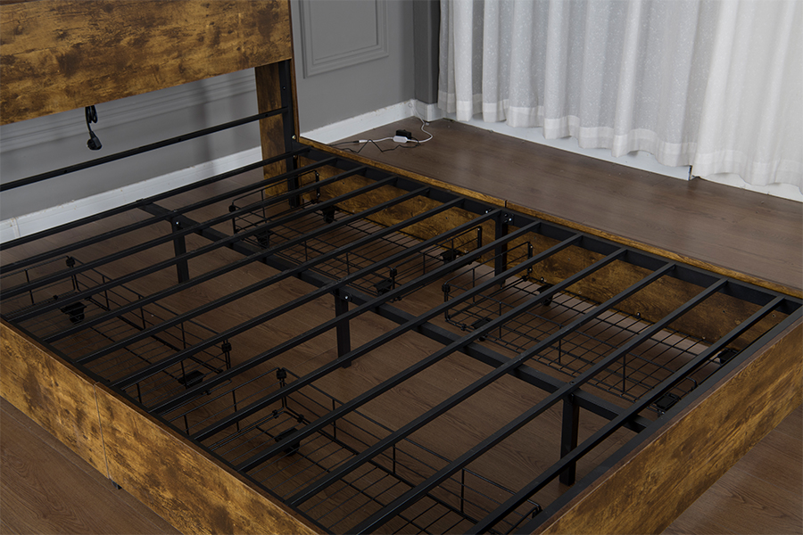 Marco de Cama de Estilo retroindustrial de madera 4831d