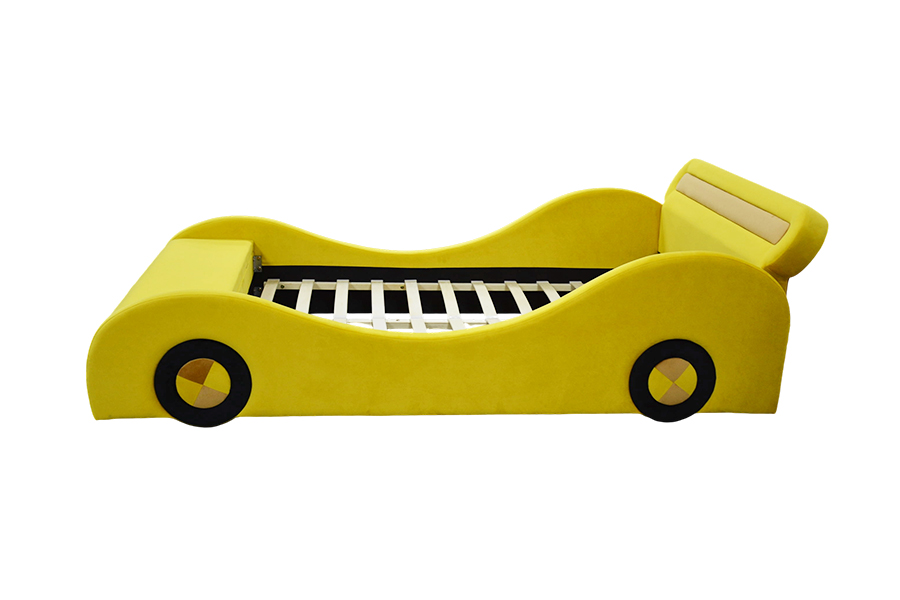 Llamantes Camas Amarillas Con Forma de Coche Amarillo para Niños