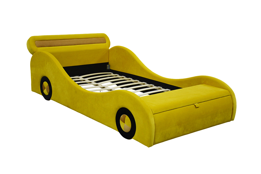 Llamantes Camas Amarillas Con Forma de Coche Amarillo para Niños