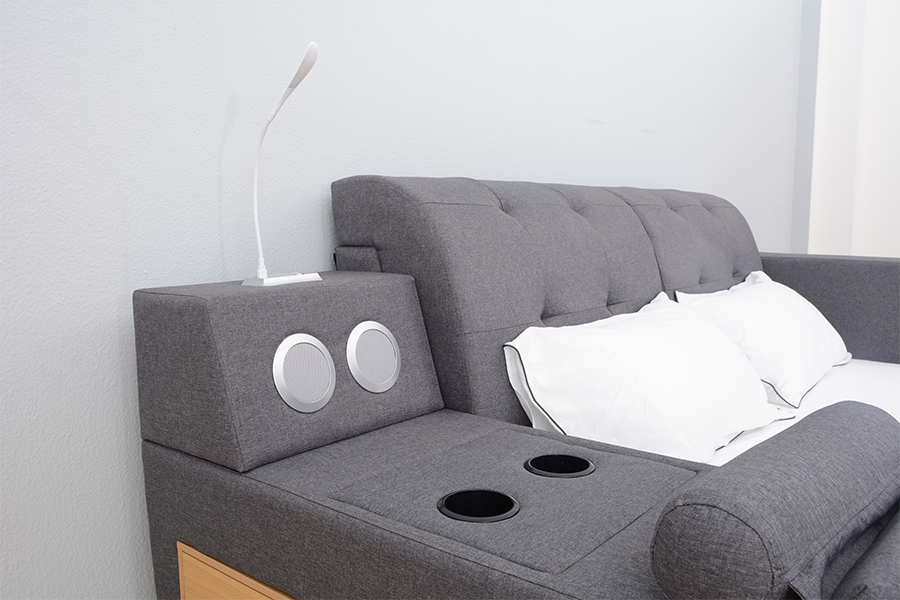 1550 Bluetooth Speakooth Tapado de Marco de Cama de Ocio Integrado
