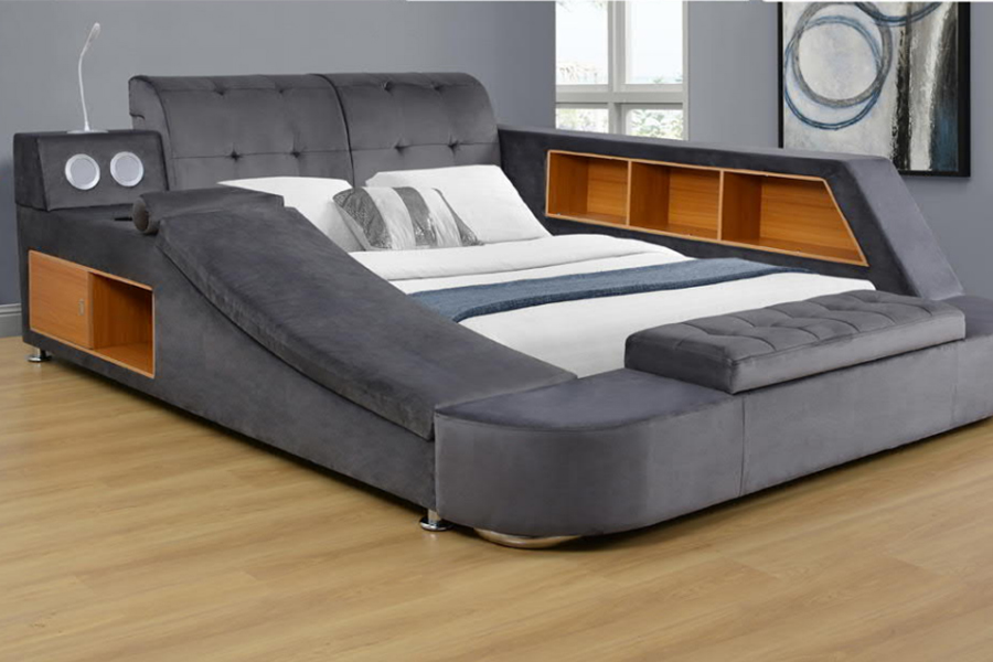 1550 Bluetooth Speakooth Tapado de Marco de Cama de Ocio Integrado