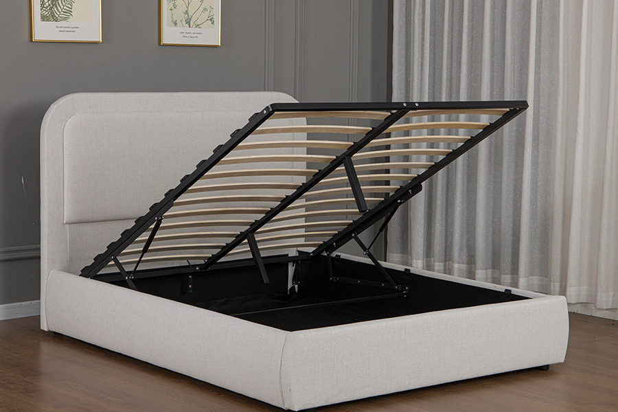 5018G Estructura de cama con almacenamiento hidráulico tapizada, duradera y fácil de montar