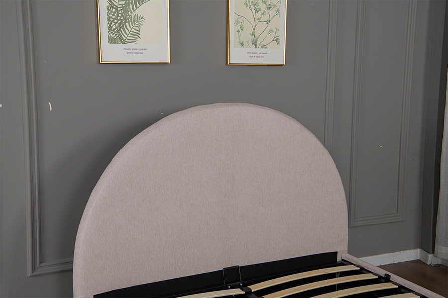 Estructura de cama tapizada con almacenamiento y materiales ecológicos 5019G