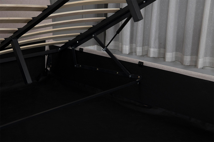 Estructura de cama tapizada con almacenamiento y materiales ecológicos 5019G