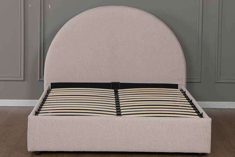 Estructura de cama tapizada con almacenamiento y materiales ecológicos 5019G