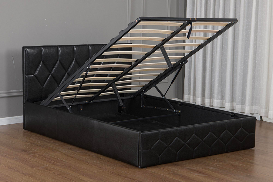 5031G Sin pie de cama en forma de diamante Estructura de cama tapizada USB