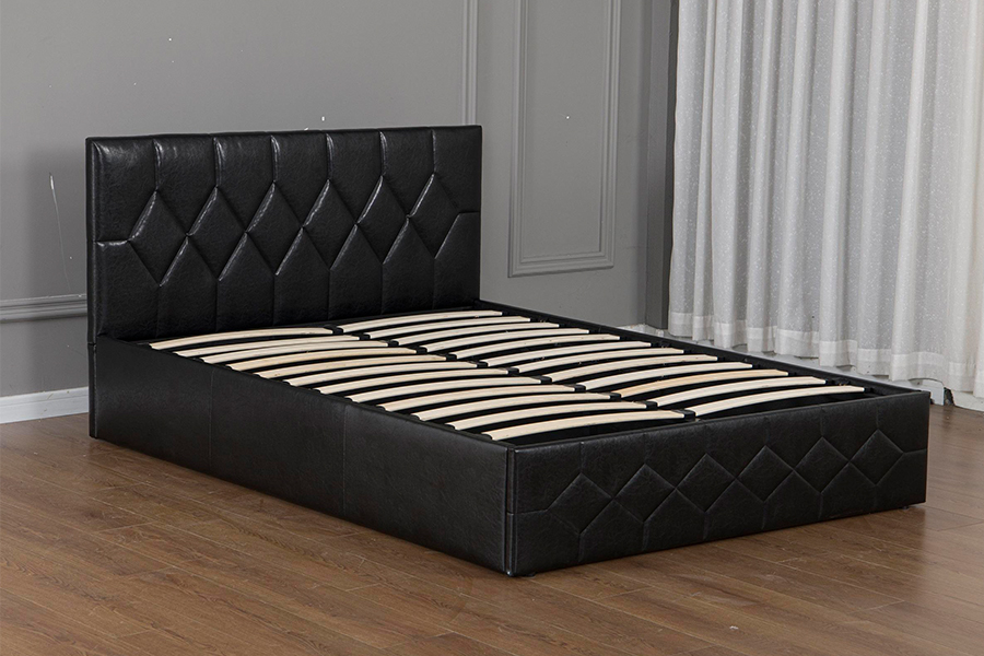 5031G Sin pie de cama en forma de diamante Estructura de cama tapizada USB