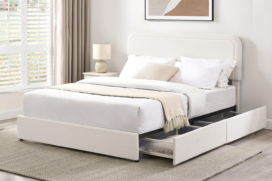 Cajones de almacenamiento de cama N3 Marcos de cama de almacenamiento tapizados duraderos