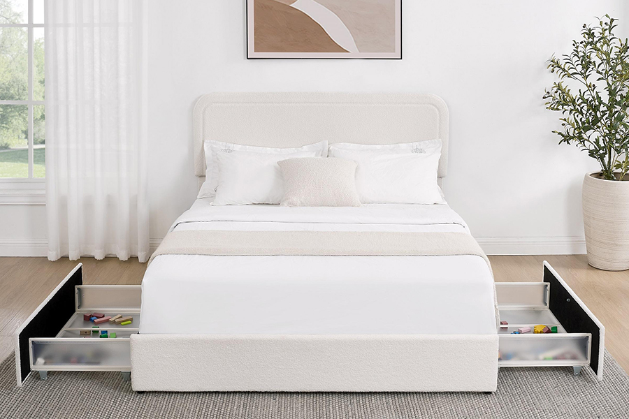 Cajones de almacenamiento de cama N3 Marcos de cama de almacenamiento tapizados duraderos
