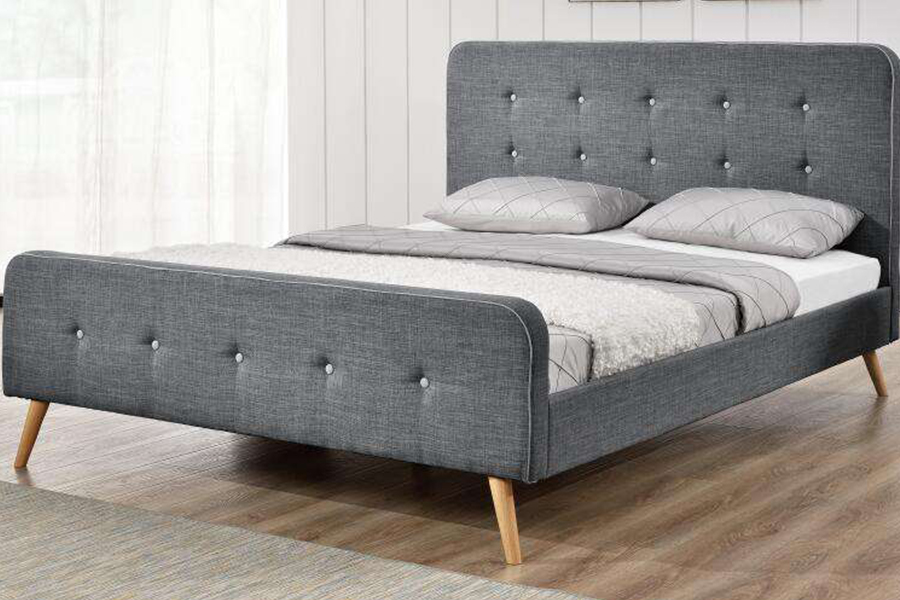 1161 Estructura de cama de tela de lino Cama tapizada de alta durabilidad