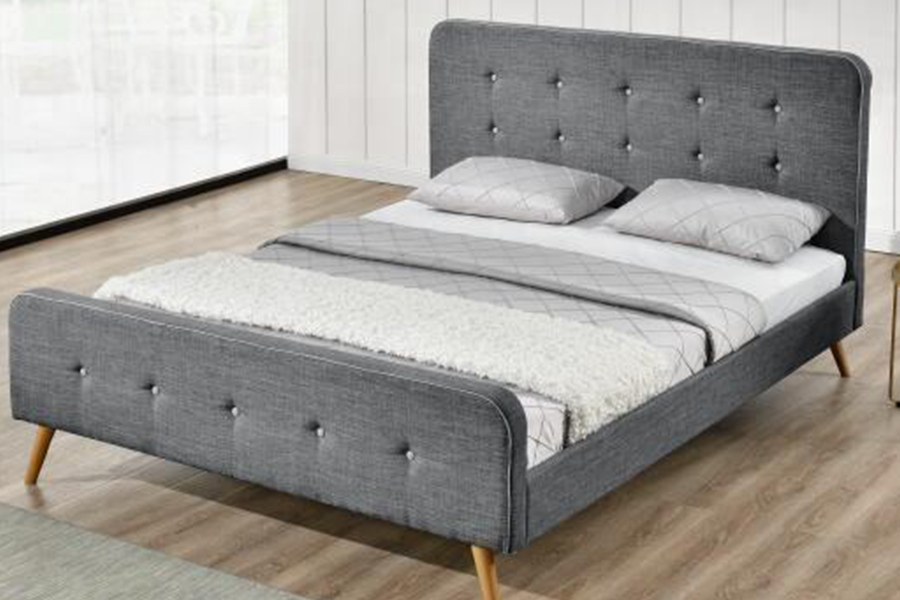 1161 Estructura de cama de tela de lino Cama tapizada de alta durabilidad