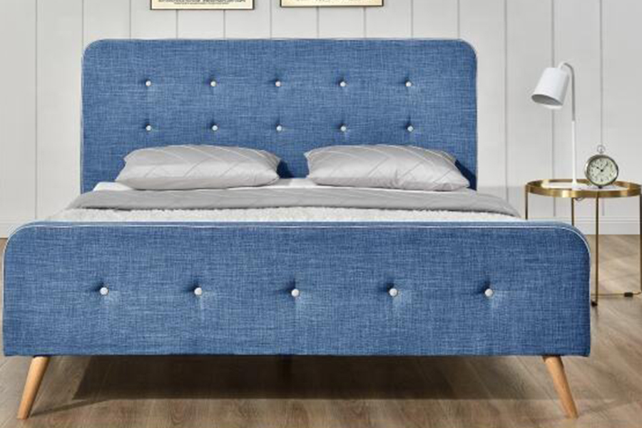 1161 Estructura de cama de tela de lino Cama tapizada de alta durabilidad