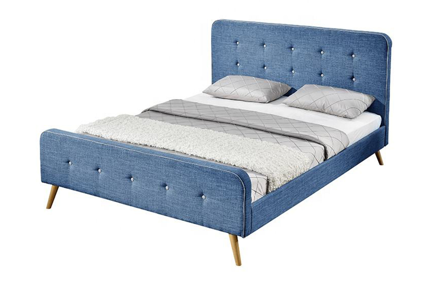 1161 Estructura de cama de tela de lino Cama tapizada de alta durabilidad