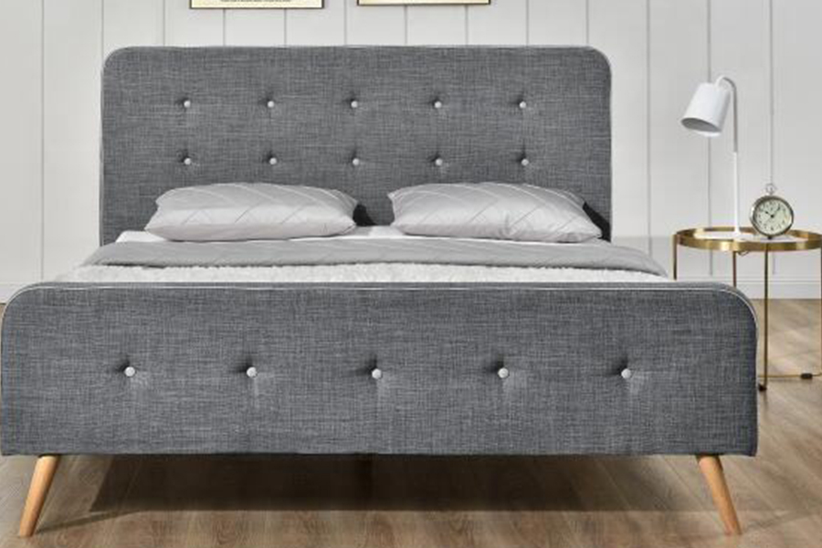 1161 Estructura de cama de tela de lino Cama tapizada de alta durabilidad