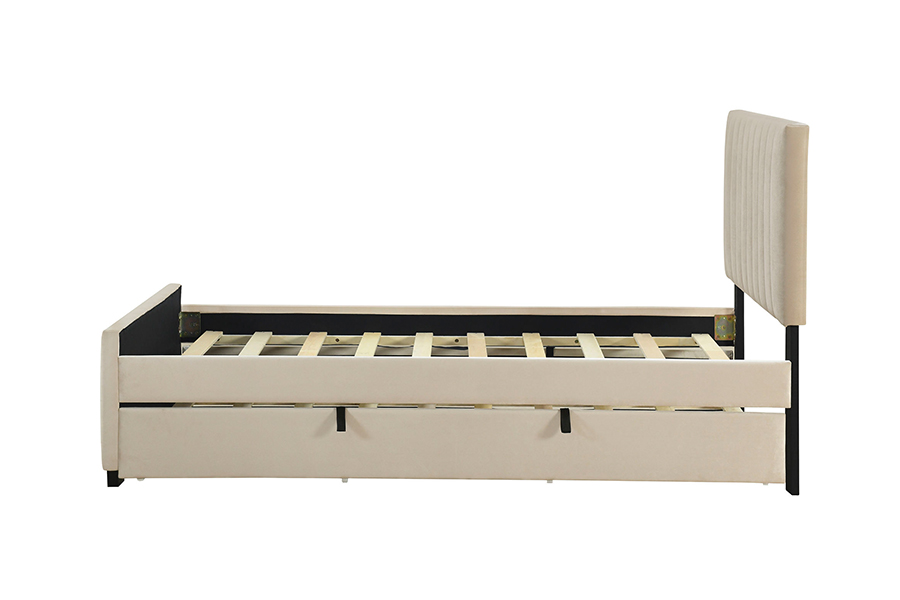 Estructura de cama tapizada con litera nido, duradera y ecológica N9