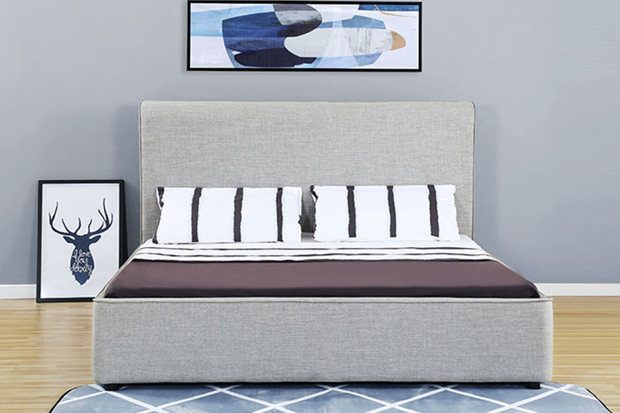 1323 Estructura de cama tapizada con litera nido, estructura suave y de madera