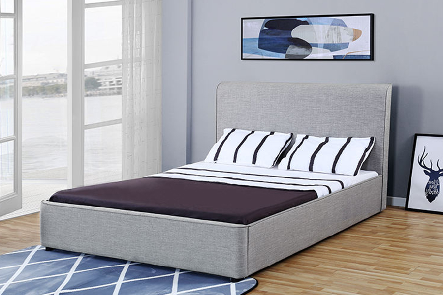 1323 Estructura de cama tapizada con litera nido, estructura suave y de madera