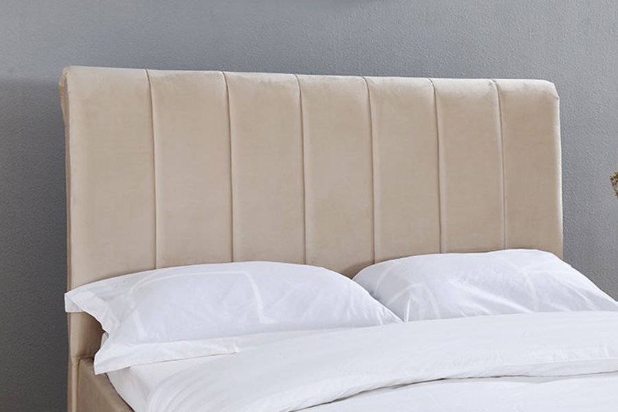 1312 Cabecero de cama de tela suave Cama tapizada redondeada