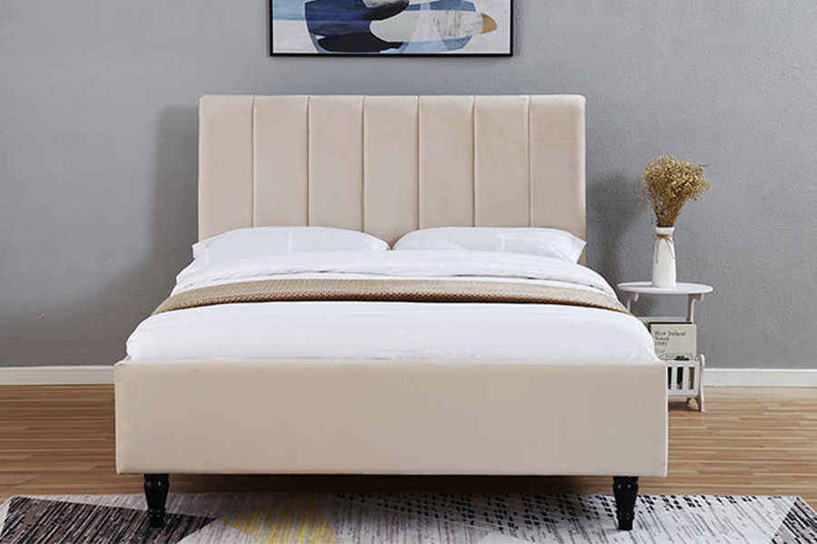 1312 Cabecero de cama de tela suave Cama tapizada redondeada