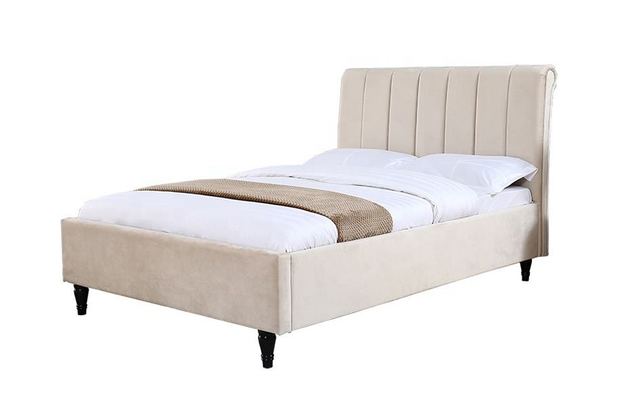 1312 Cabecero de cama de tela suave Cama tapizada redondeada