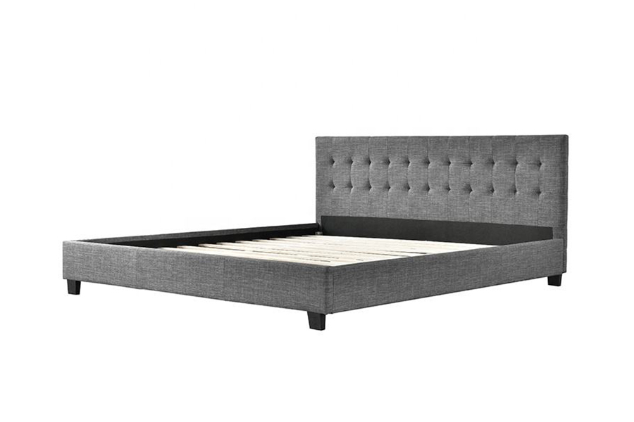1257 Cama tapizada con decoración estilo panel moderno