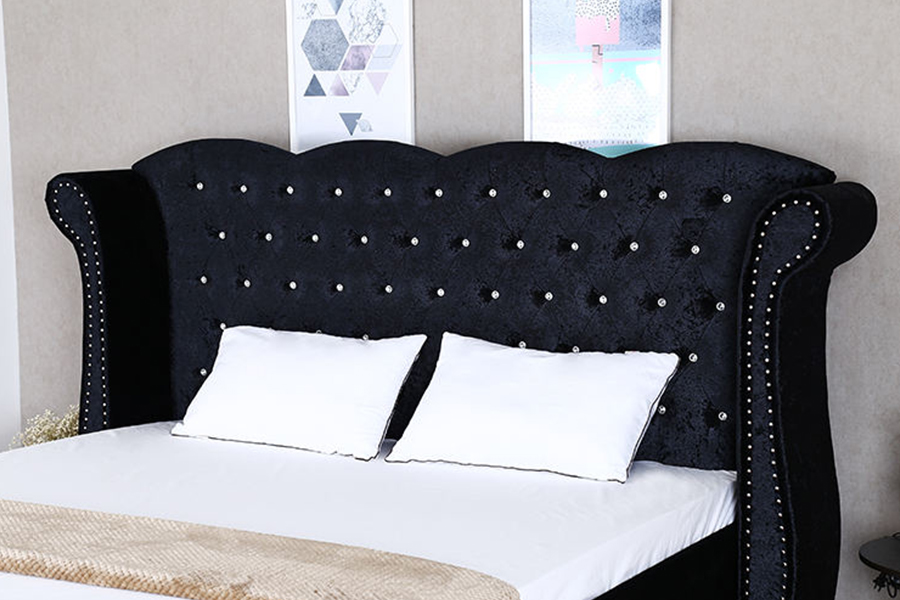 Cama tapizada para uso doméstico con marco de madera de estilo británico 1245