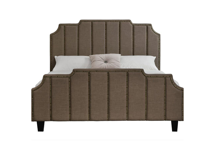 Cama tapizada con estructura de cama doble de tela de terciopelo 1205