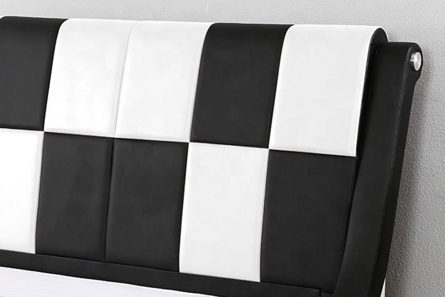 1443 Cama Doble King Size Tapizada en Cuero Sintético PU