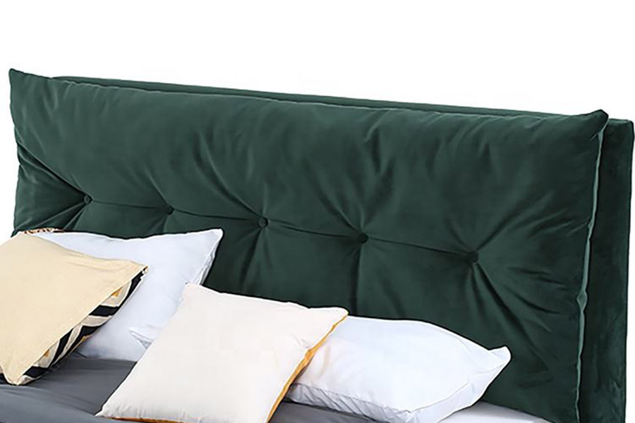 1392 Cama tapizada en tela de terciopelo de estilo moderno y simple