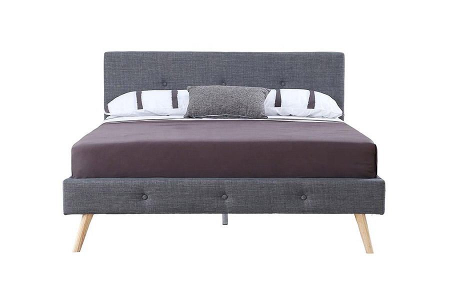 1368 Cama tapizada de elegante diseño escandinavo