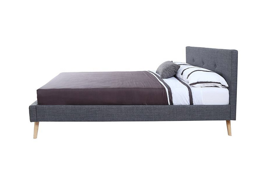 1368 Cama tapizada de elegante diseño escandinavo