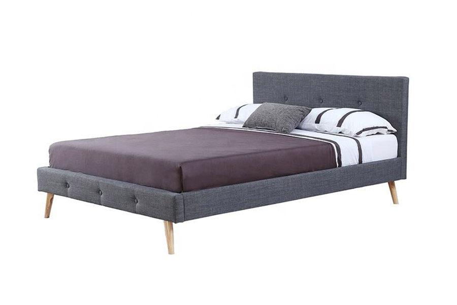 1368 Cama tapizada de elegante diseño escandinavo