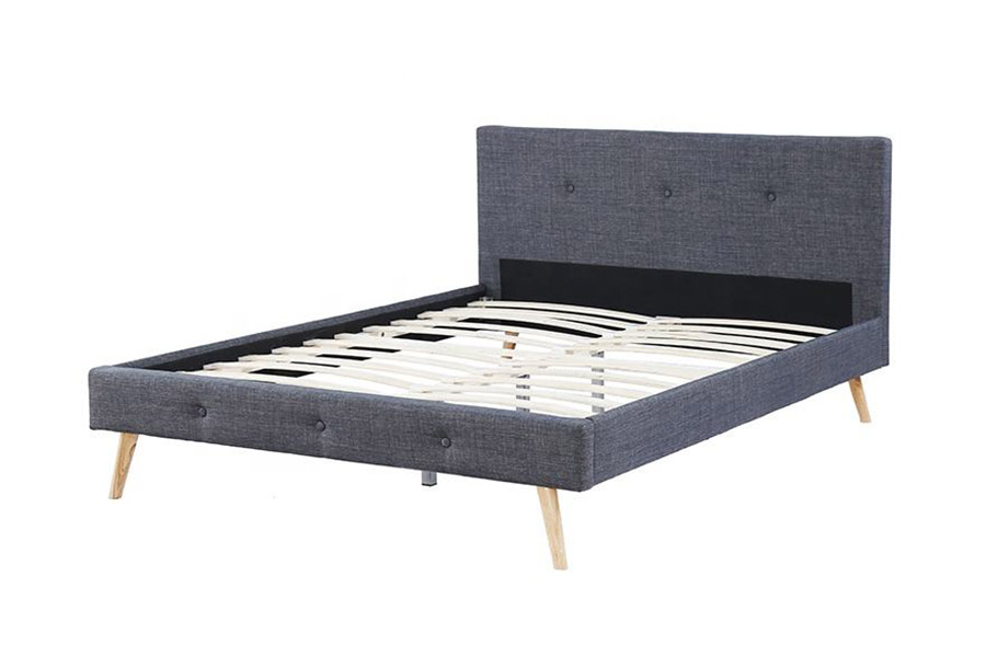 1368 Cama tapizada de elegante diseño escandinavo
