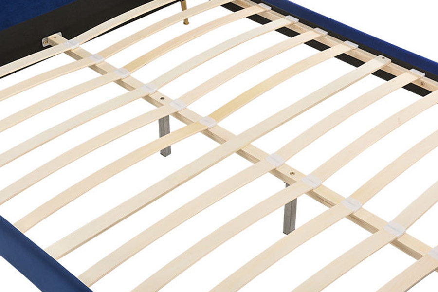 1358 Cama tapizada de tela simple y elegante