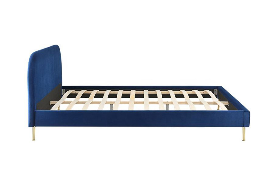 1358 Cama tapizada de tela simple y elegante