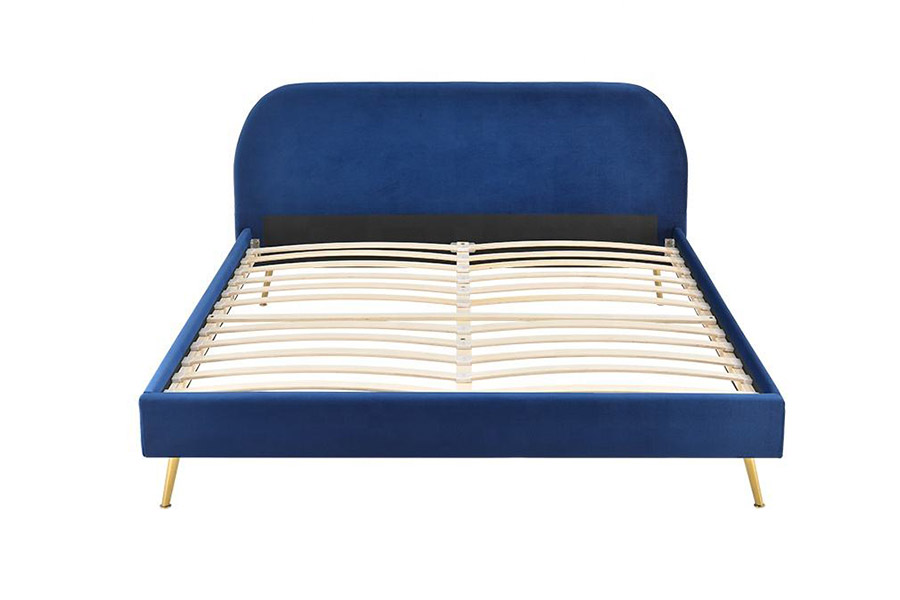 1358 Cama tapizada de tela simple y elegante