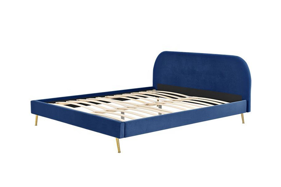 1358 Cama tapizada de tela simple y elegante