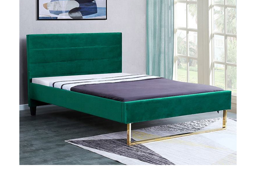 1347 Cama King Size de lujo Cama tapizada de diseño moderno
