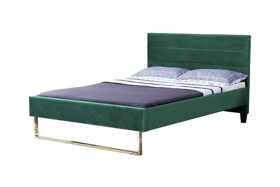 1347 Cama King Size de lujo Cama tapizada de diseño moderno