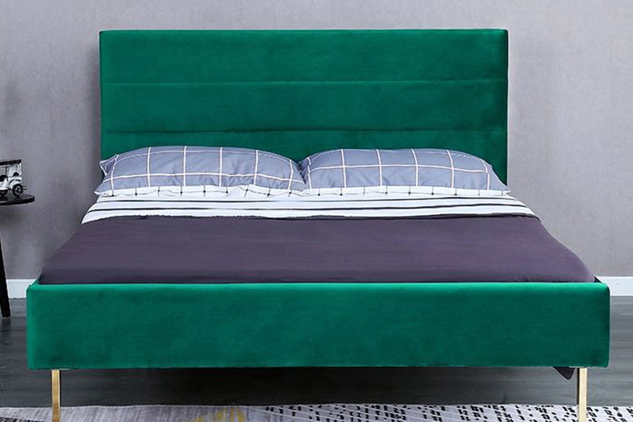 1347 Cama King Size de lujo Cama tapizada de diseño moderno