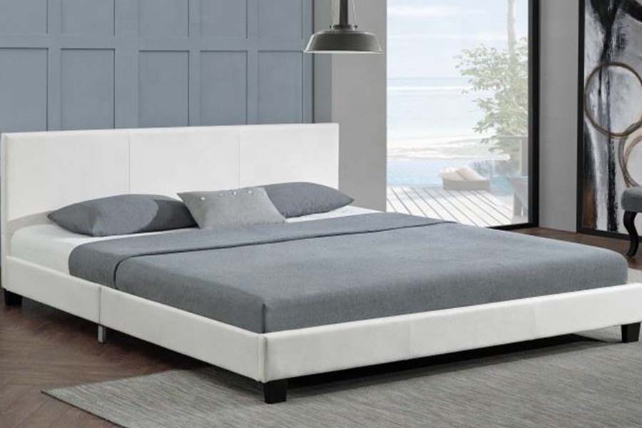 Cama tapizada de cuero PU de diseño simple y moderno 1864