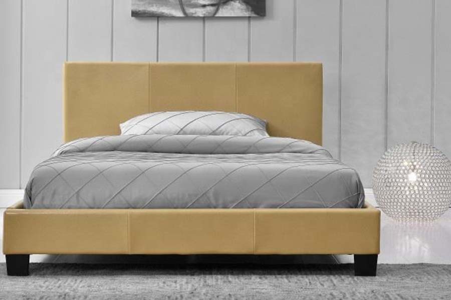 Cama tapizada de cuero PU de diseño simple y moderno 1864