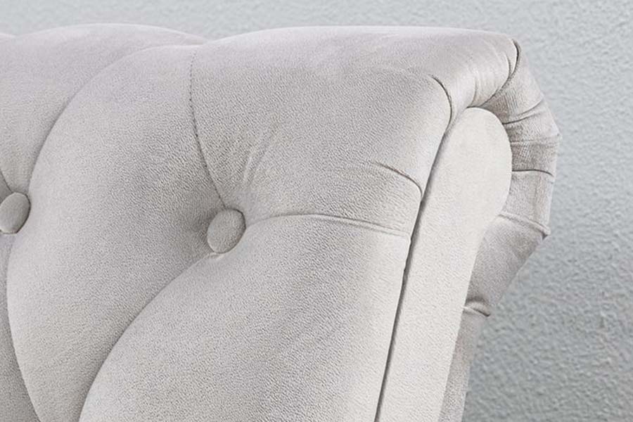Cama tapizada con cama trineo clásica plateada 1563