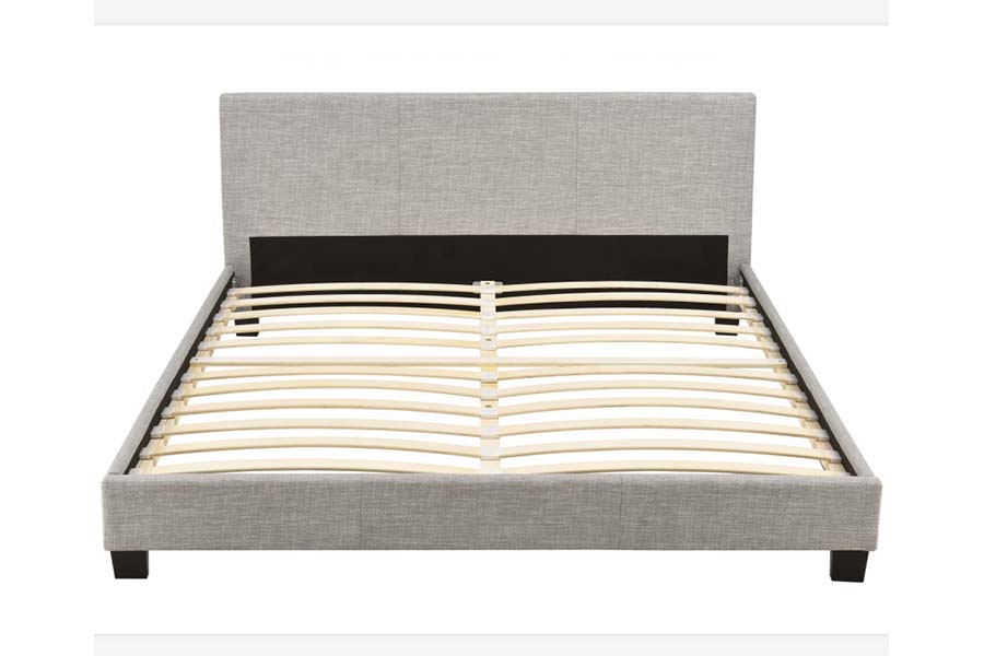 1803 Cama de tela de lino gris Cama tapizada con tapicería suave